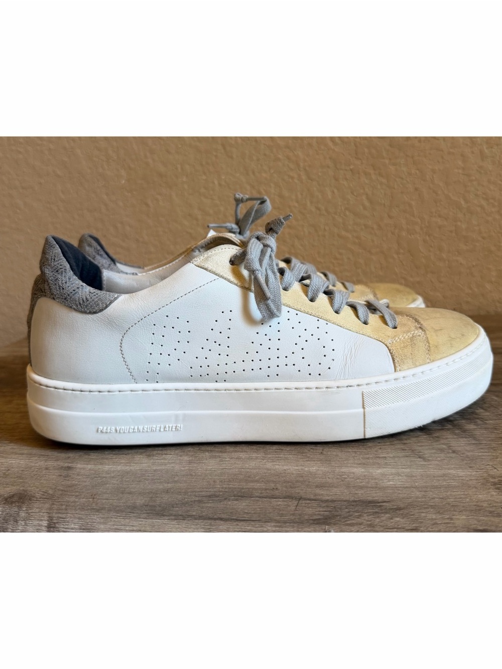 P448 Thea White Leather Sneakers